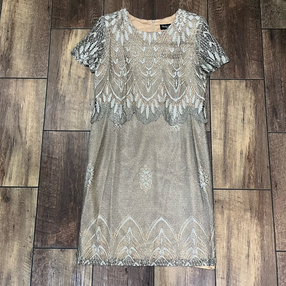 Stanley Scott Soiree Gold and Tan glittery dress Grandmacore 12ish
